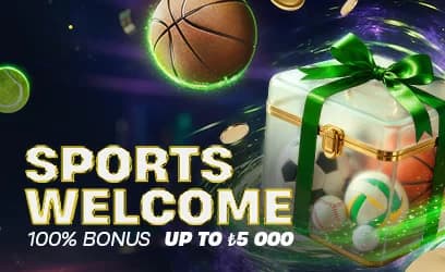 Sports welcome: up to ₺5,000 100% bonus
